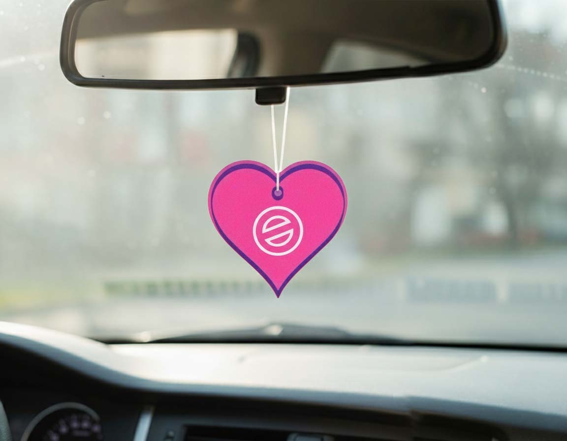 Profumatore per auto a forma di cuore in carta